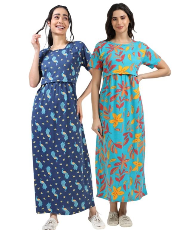 T-FLOWER-PEACOCK.jpeg ZIPLESS MATERNITY MAXI-COMBO OF 2