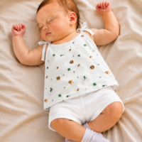 Baby Printed Knot Jabla | Soft Cotton Sleeveless Tie-Up Jabla for Newborn Baby | Any Prints 