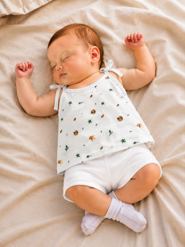 Baby Printed Knot Jabla | Soft Cotton Sleeveless Tie-Up Jabla for Newborn Baby | Any Prints 