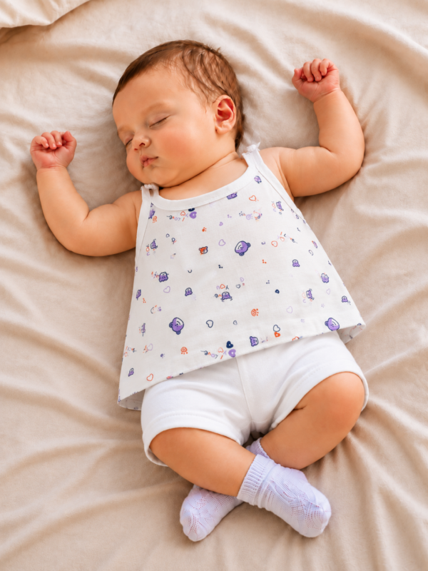 Baby Printed Knot Jabla | Soft Cotton Sleeveless Tie-Up Jabla for Newborn Baby | Any Prints 