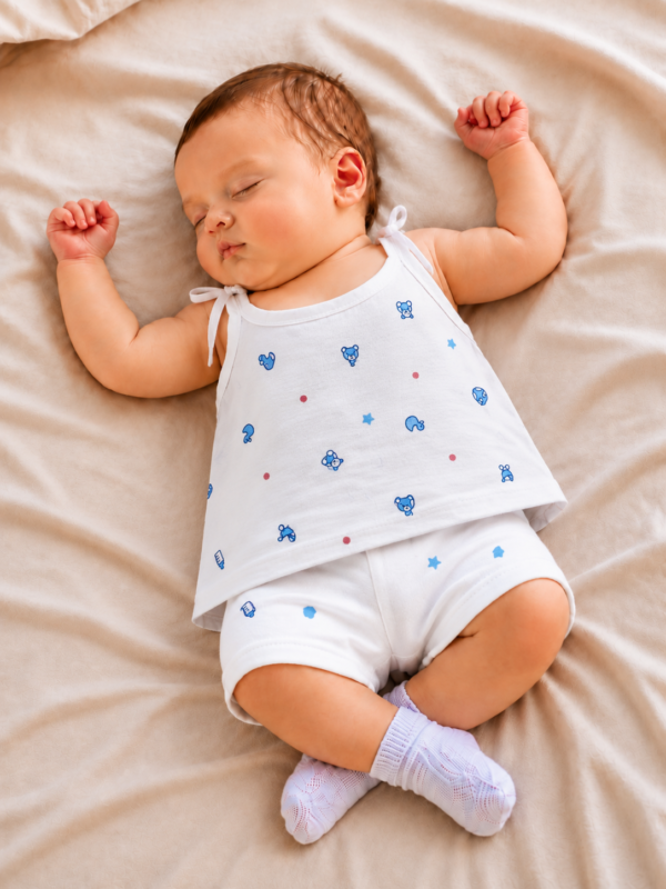 Baby Printed Knot Jabla | Soft Cotton Sleeveless Tie-Up Jabla for Newborn Baby | Any Prints 