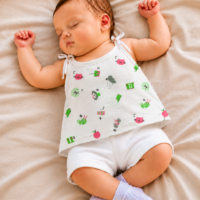 Baby Printed Knot Jabla | Soft Cotton Sleeveless Tie-Up Jabla for Newborn Baby | Any Prints 