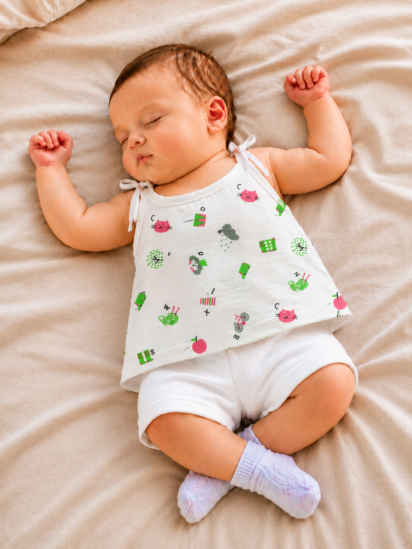 Baby Printed Knot Jabla | Soft Cotton Sleeveless Tie-Up Jabla for Newborn Baby | Any Prints 