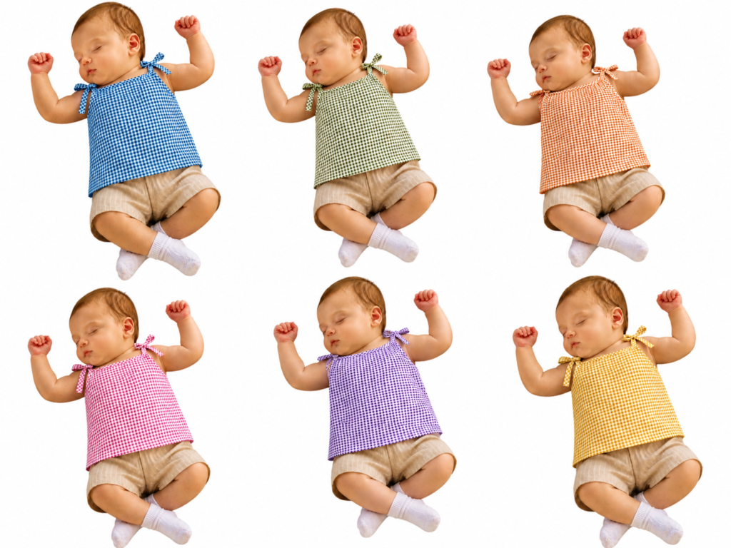 Baby Colour Knot Jabla | Soft Cotton Newborn Sleeveless Tie-Up Jabla | 0–6 Months | Pack of 6 Colours