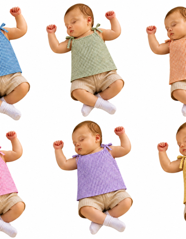 Baby Colour Knot Jabla | Soft Cotton Newborn Sleeveless Tie-Up Jabla | 0–6 Months | Pack of 6 Colours